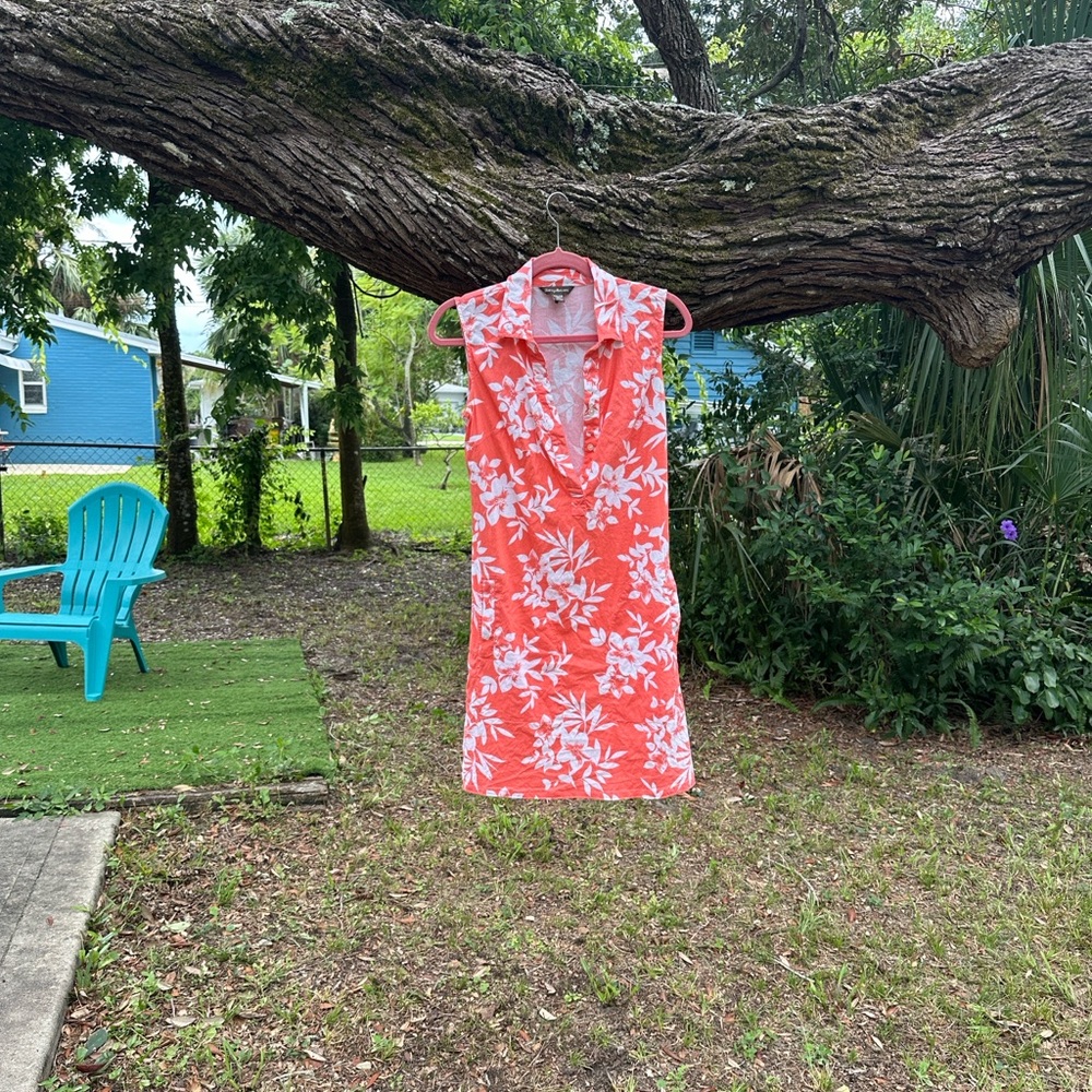Tommy Bahama Coral and White Floral Dress